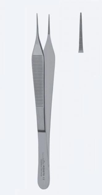 Пінцети, хірургічні, "Micro-Adson", дисекційні, делікатні, прямі, кінчик 0,5 мм, загальна довжина 150 мм, 6". Бренд - Asanus Medizintechnik Gmb, Німеччина